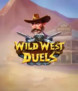  Immerse yourself in the wild world of "Wild West Duels" by Pragmatic Play, featuring a gritty gunslinger ready for a showdown. The image shows a stern cowboy with crossed pistols, framed by a dusty Western town. His intense eyes and authentic attire capture the essence of the Old West. The game's title is boldly presented in a striking font, enhancing the adventurous theme. 